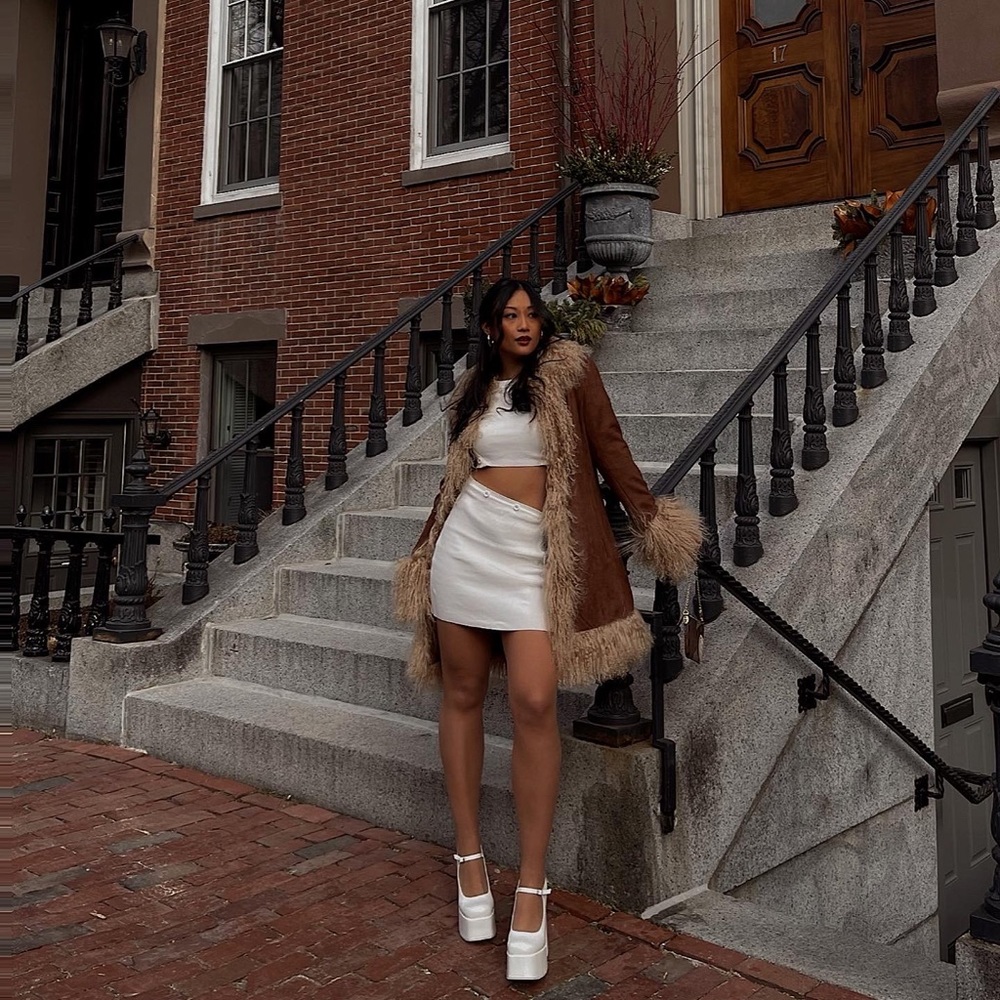 Princess Polly White Knit set with button detailing